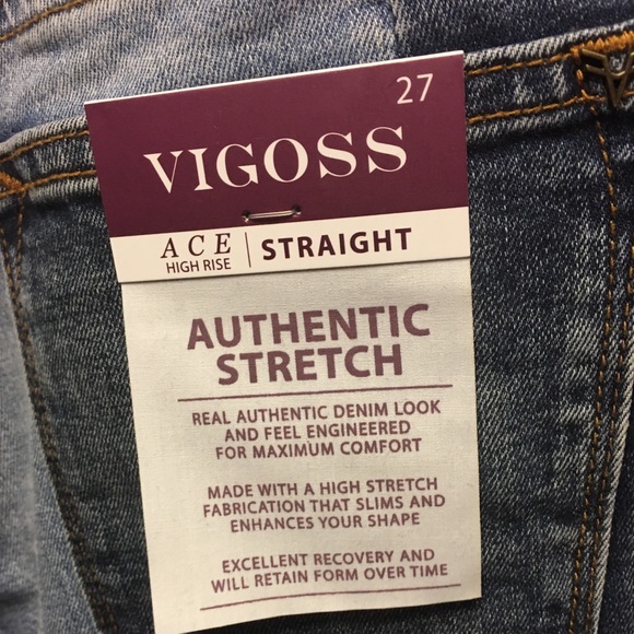 NWT Vigoss Straight Ace Two-Tone High Rise Jeans - Picture 8 of 8